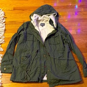 Market and Spruce womens cargo coat size large - military green